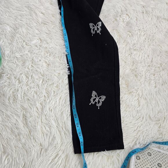 PacSun Women's Black Butterfly Bedazzled High Rise Slim Button Fly Jeans NWT 25 - Picture 13 of 15